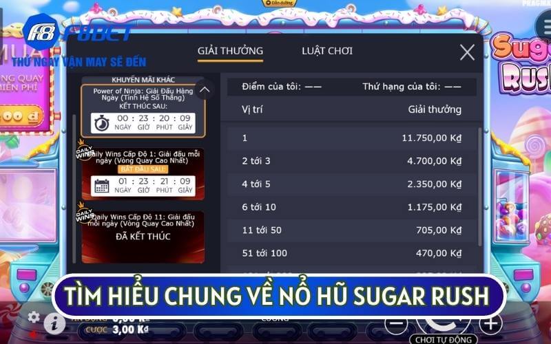 NỔ HŨ SUGAR RUSH còn được gọi là game Slot trái cây, kẹo ngọt và có lối chơi đơn giản